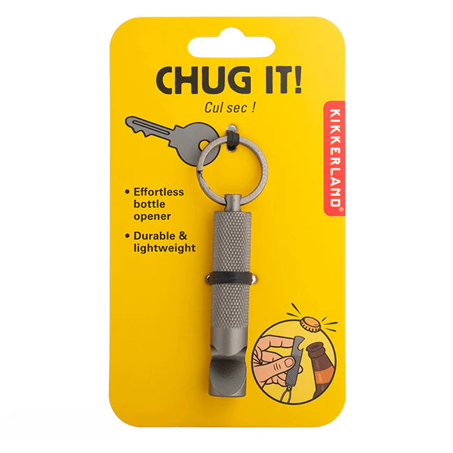 Kikkerland Chug It! Bottle Opener Key Ring
