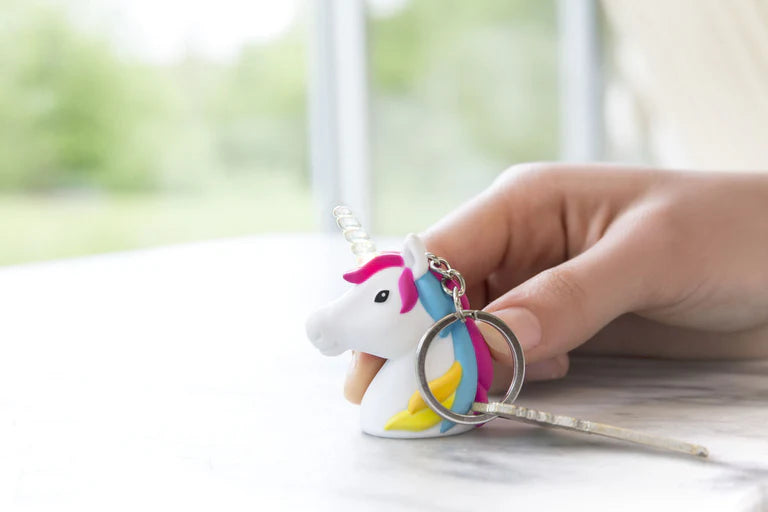 Kikkerland Mini LED Keychain with Light Effect – Unicorn