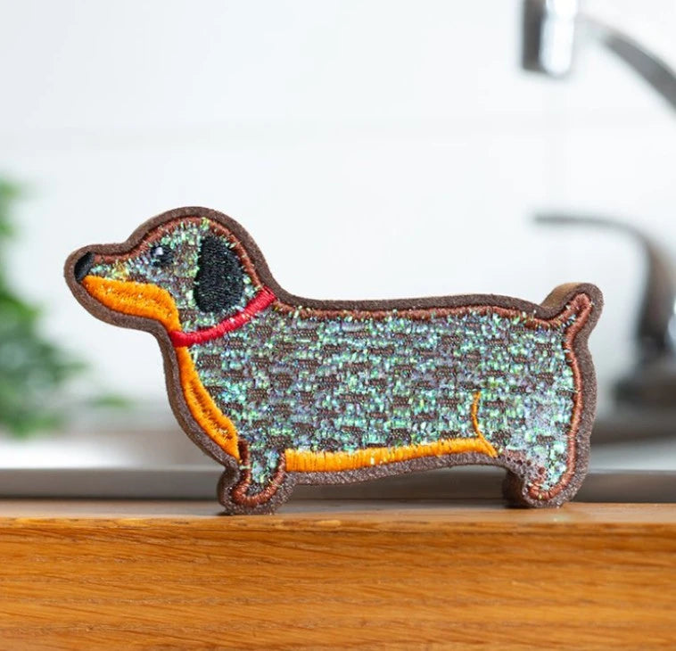 Kikkerland Dachshund Scrub Sponges – Set of 2