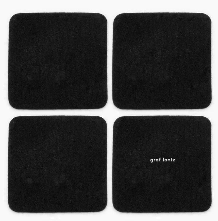 Graf Lantz Bierfilzl Square Felt Coaster – Black – 4pk
