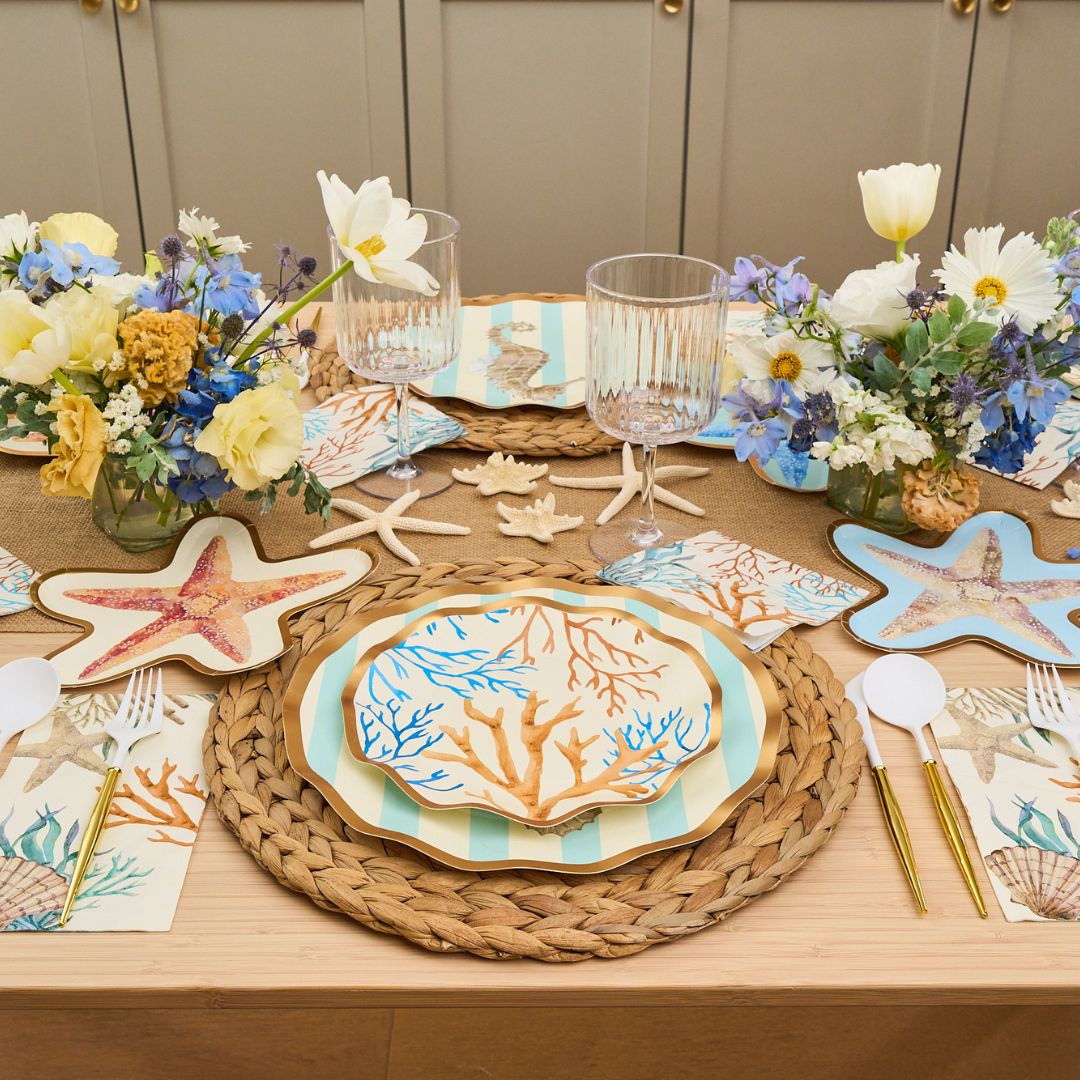 Sophistiplate Wavy Paper Dinner Plates – 8pk – La Mer