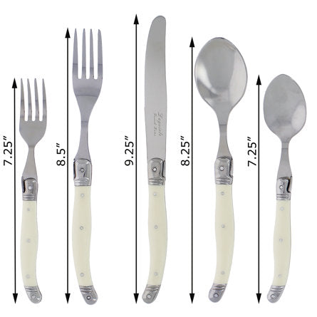 Laguiole French Faux Ivory Flatware Set – 20 Piece - Service for 4