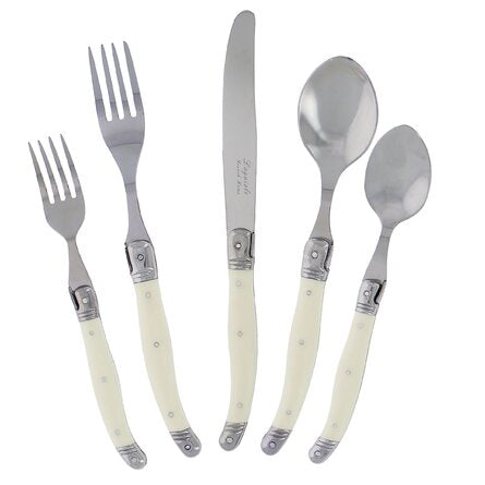 Laguiole 20-Piece French Ivory Flatware Set – Service for 4