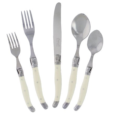 Laguiole French Faux Ivory Flatware Set – 20 Piece - Service for 4