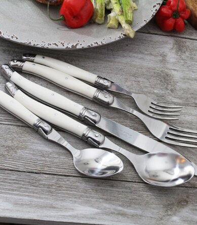 Laguiole French Faux Ivory Flatware Set – 20 Piece - Service for 4