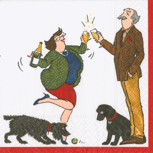 Caspari Bottoms Up Paper Cocktail Napkins - 20pk