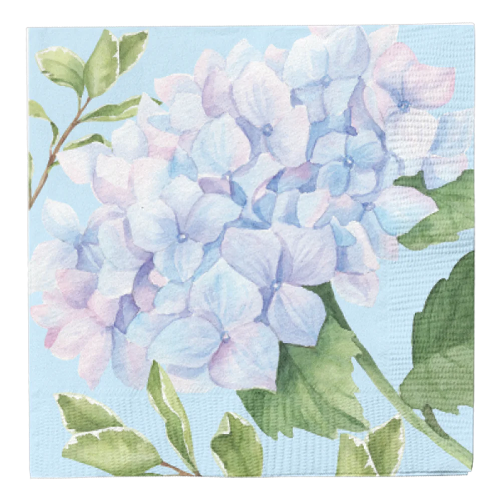 Sophistiplate Paper Beverage Napkins – Pack of 20 – Hydrangeas