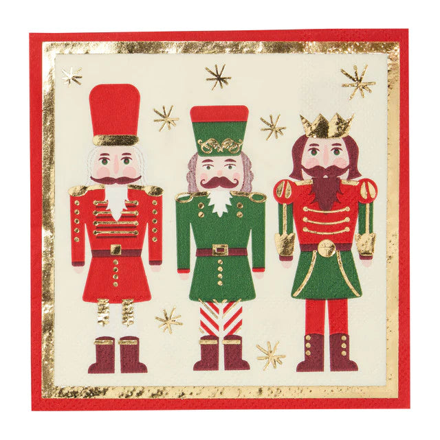 Sophistiplate Nutcraker Christmas Cocktail Napkins – Red – 20pk