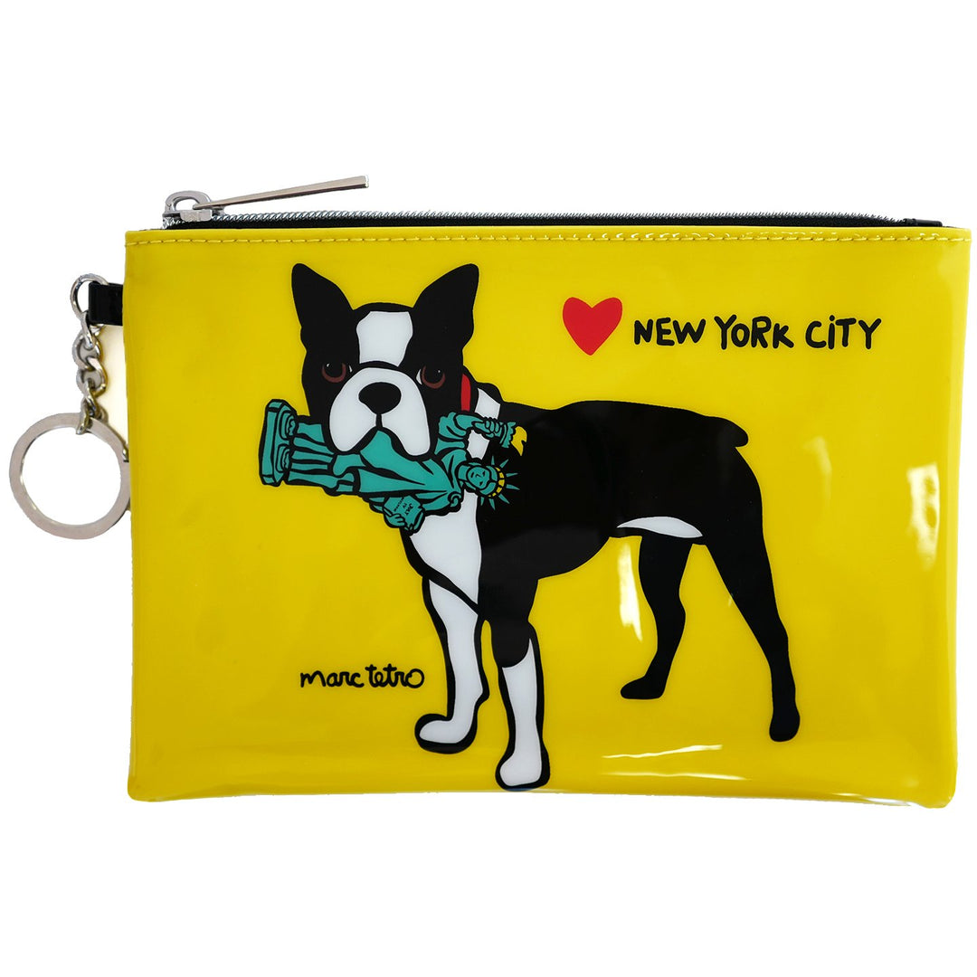 Marc Tetro NYC Boston Terrier Zip Pouch – 6" x 8"