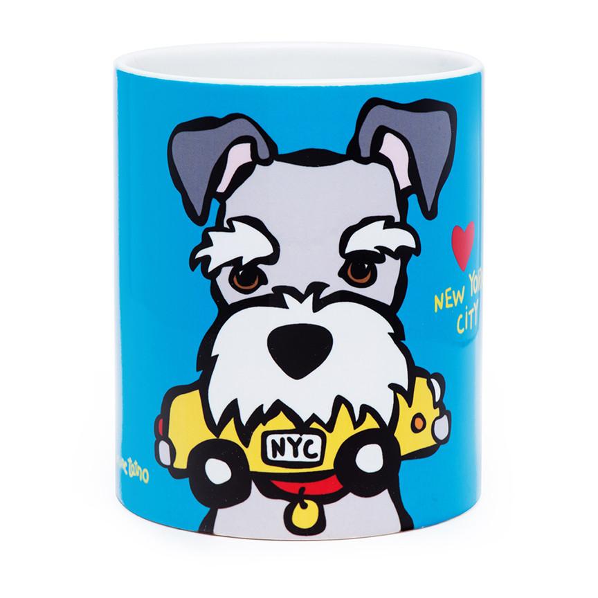 Marc Tetro NYC Schnauzer with Taxi Mug – 12oz.