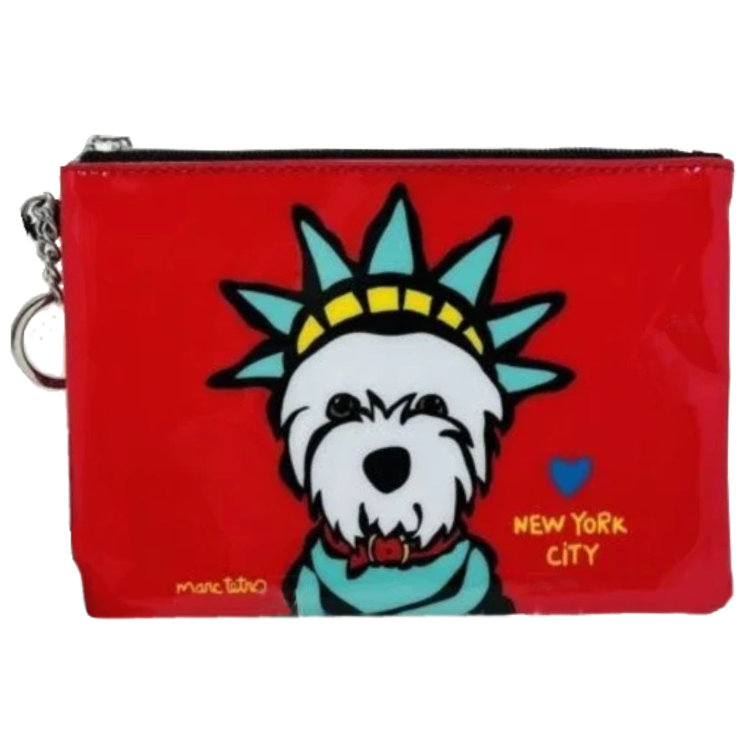 Marc Tetro NYC Liberty Westie Zip Pouch – 6" x 8"