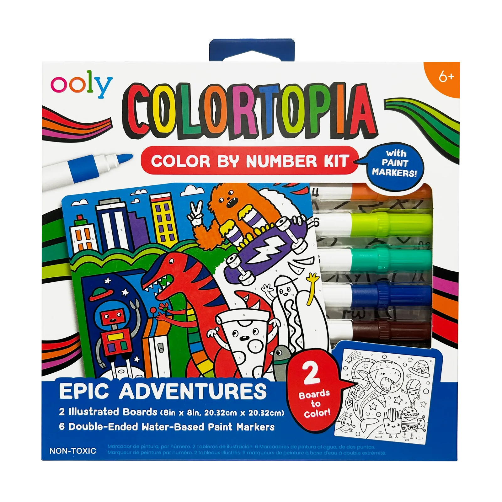 Ooly Colortopia Color By Number Paint Marker Kit - Epic Adventures