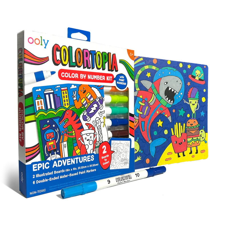 Ooly Colortopia Color By Number Paint Marker Kit - Epic Adventures