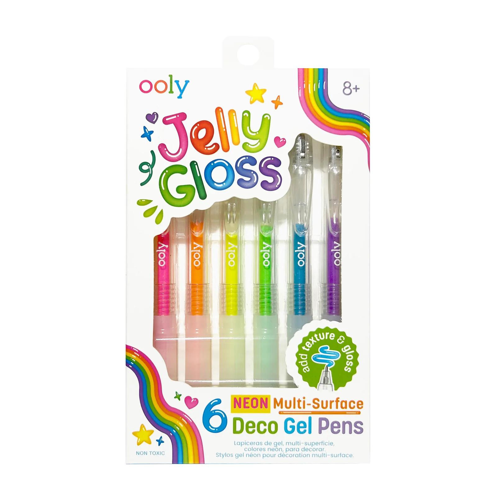 Ooly Jelly Gloss Multi Surface Deco Gel Pens – Set of 6