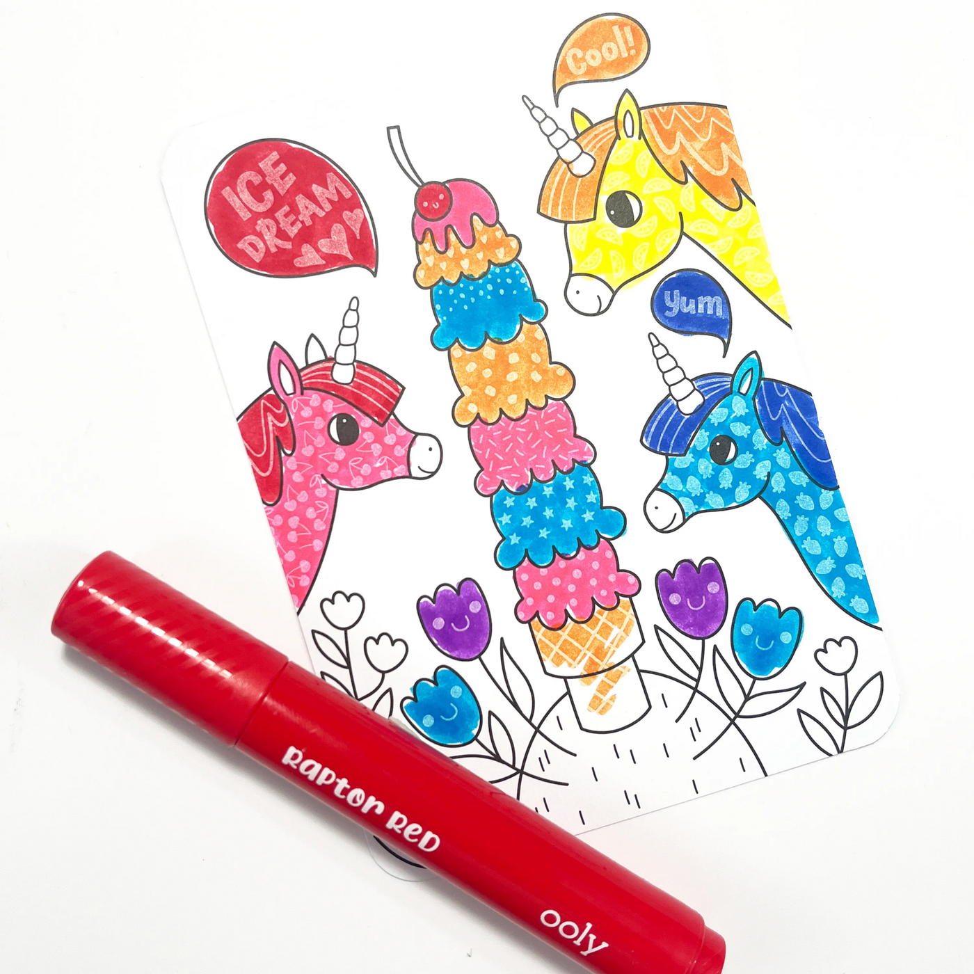 Undercover Art Hidden Pattern Coloring Activity Art Cards - Unicorn Friends