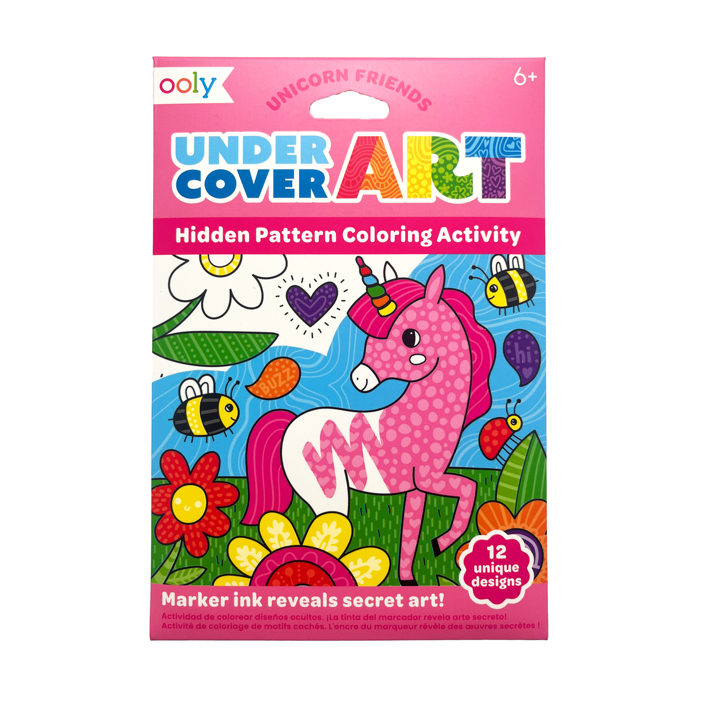 Undercover Art Hidden Pattern Coloring Activity Art Cards - Unicorn Friends