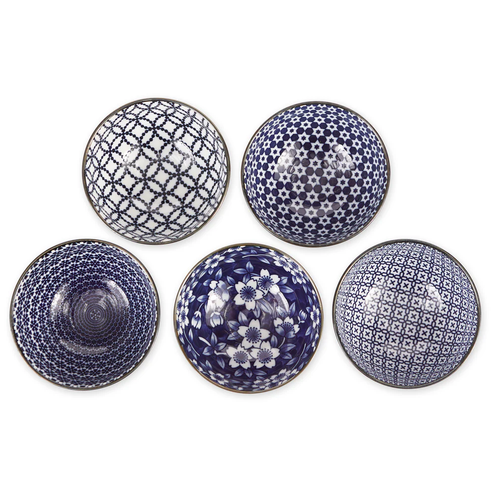 Japanese Bowls - Blue & White – 4.5" Assorted Styles – Each Sold Separately