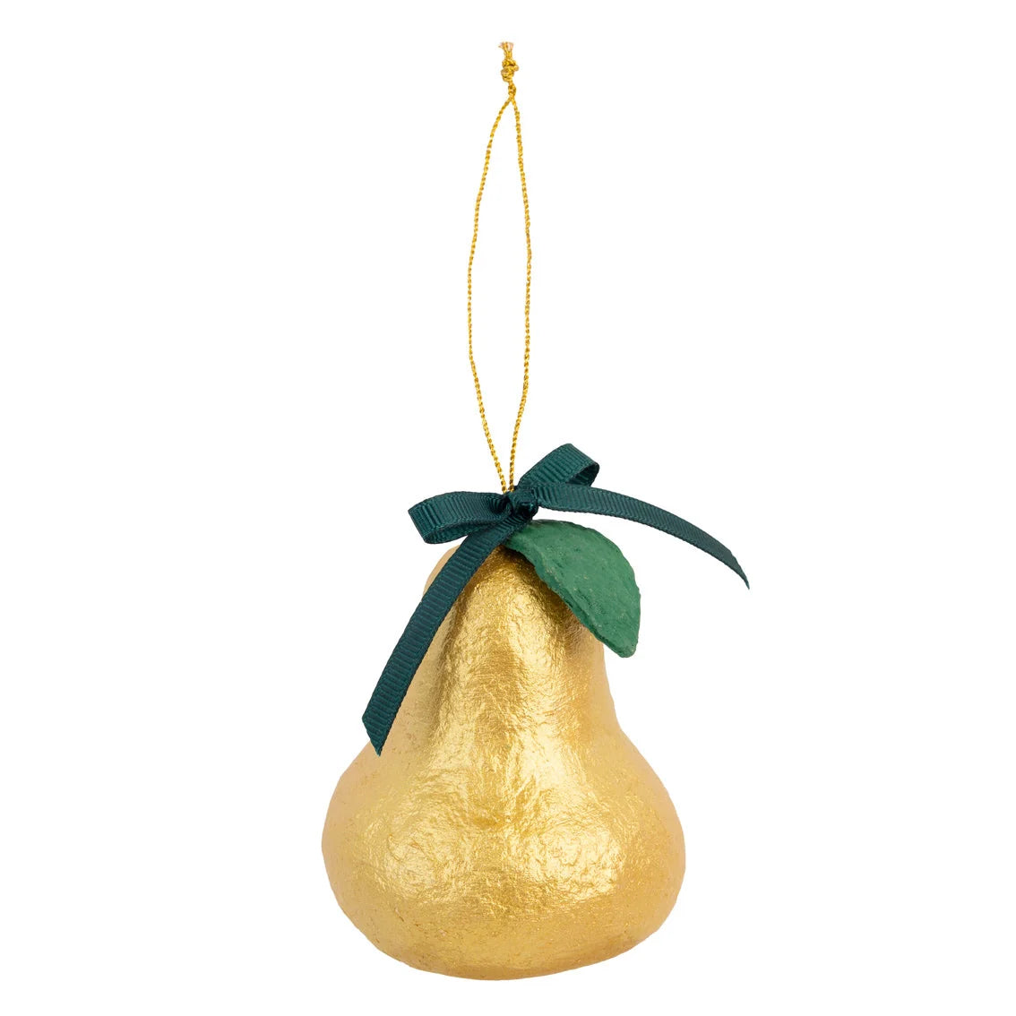 Handmade Gold Pear Holiday Decorations