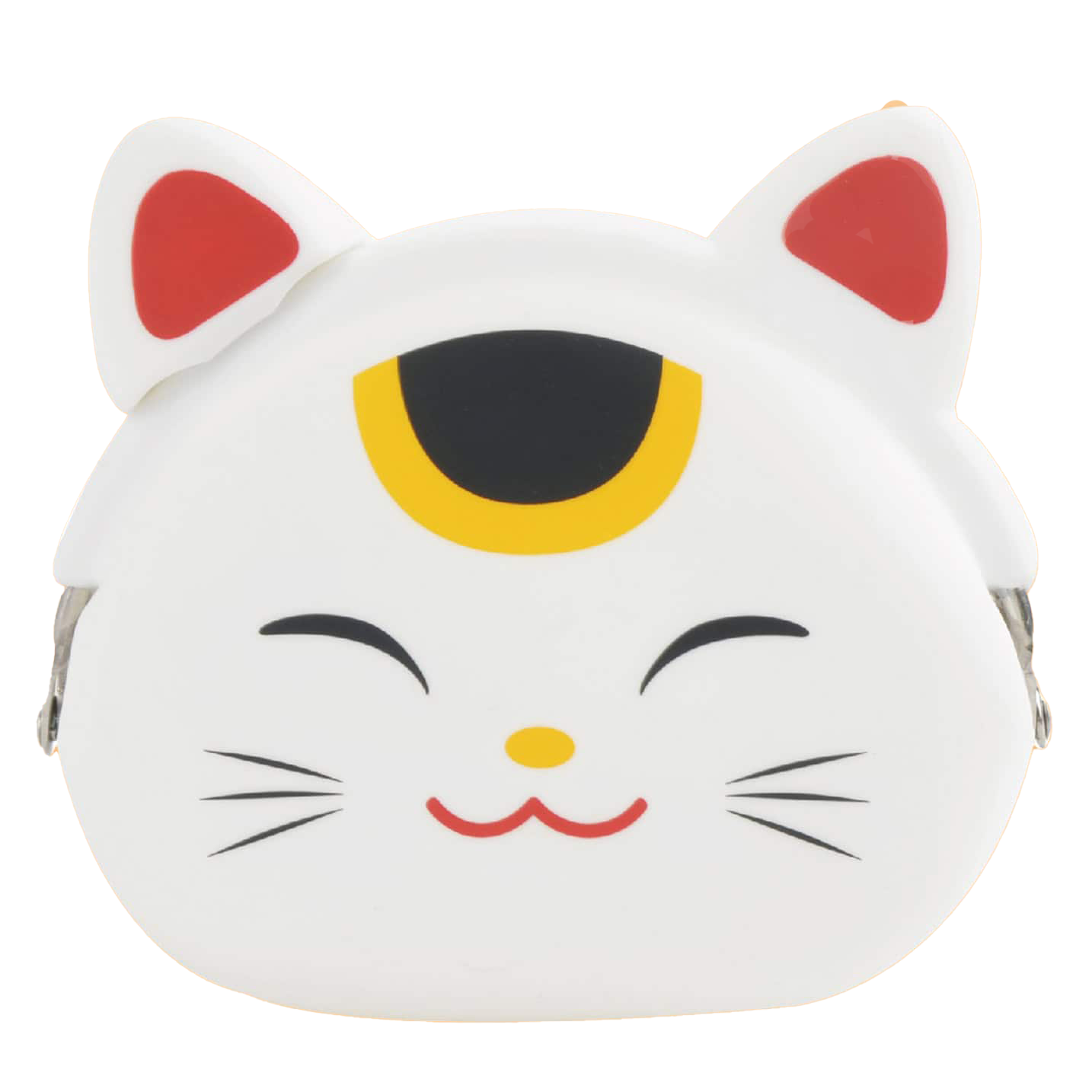 Mimi POCHIBI Japan Silicon Coin Purse – Lucky Cat – White