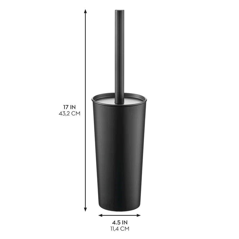 iDesign Patton Stainless Steel Toilet Brush and Canister - Matte Black
