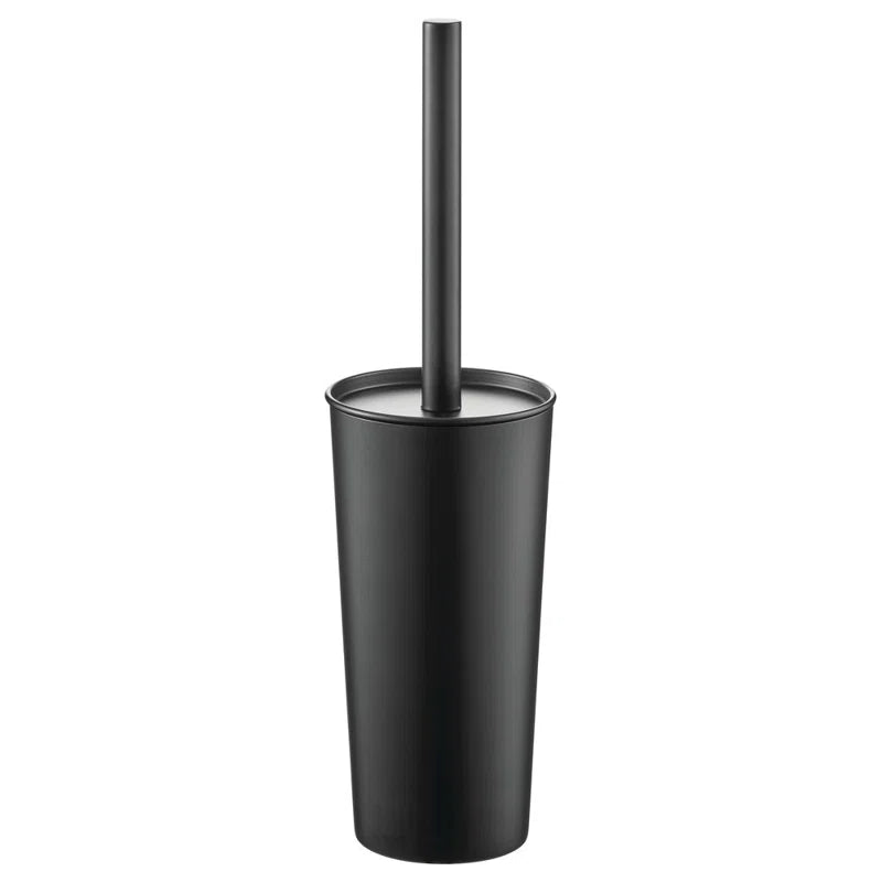 iDesign Patton Stainless Steel Toilet Brush and Canister - Matte Black