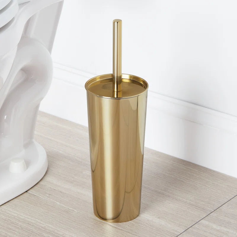 iDesign Patton Stainless Steel Toilet Brush and Canister - Soft Brass