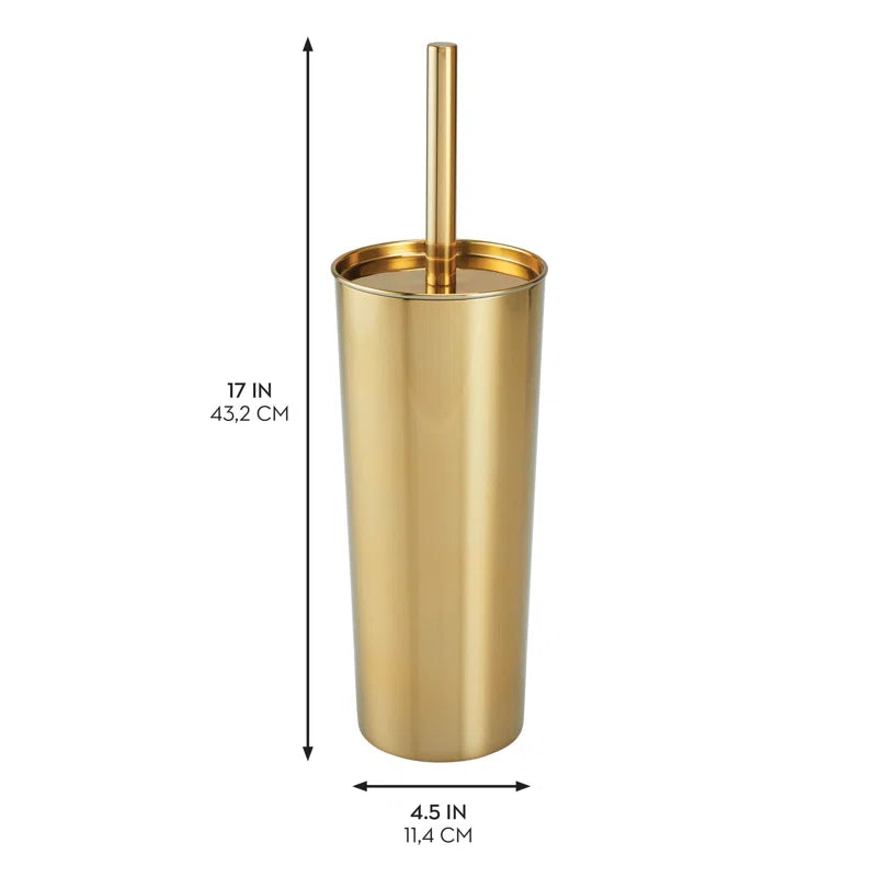 iDesign Patton Stainless Steel Toilet Brush and Canister - Soft Brass