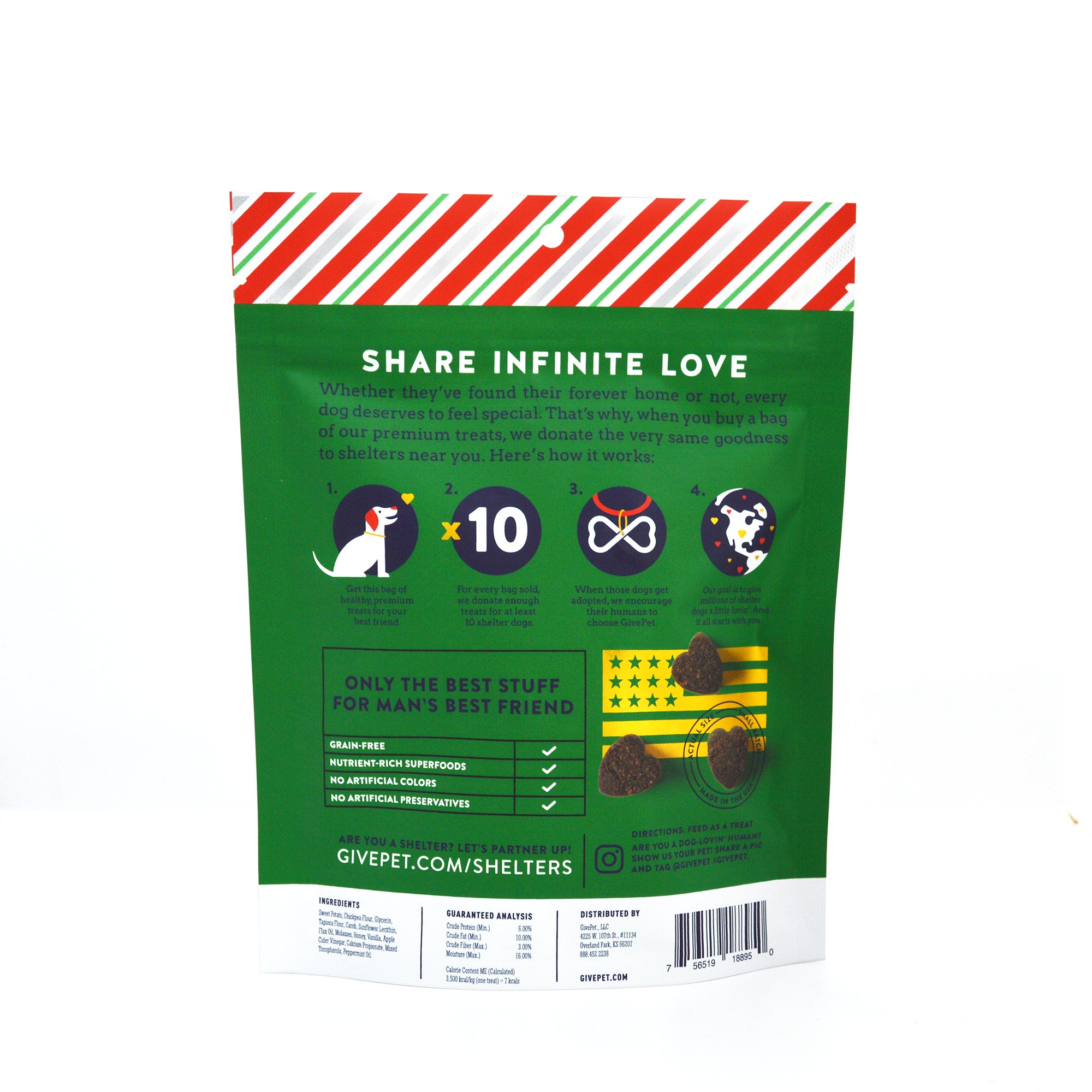 Premium Holiday Dog Treats – Peppermint Bark – 6oz.