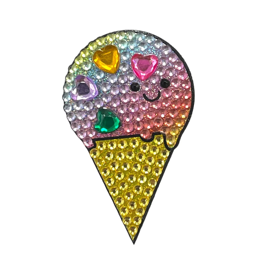 StickerBeans Smiley Care Bears Ice Cream Cone Sparkle Sticker – 2"