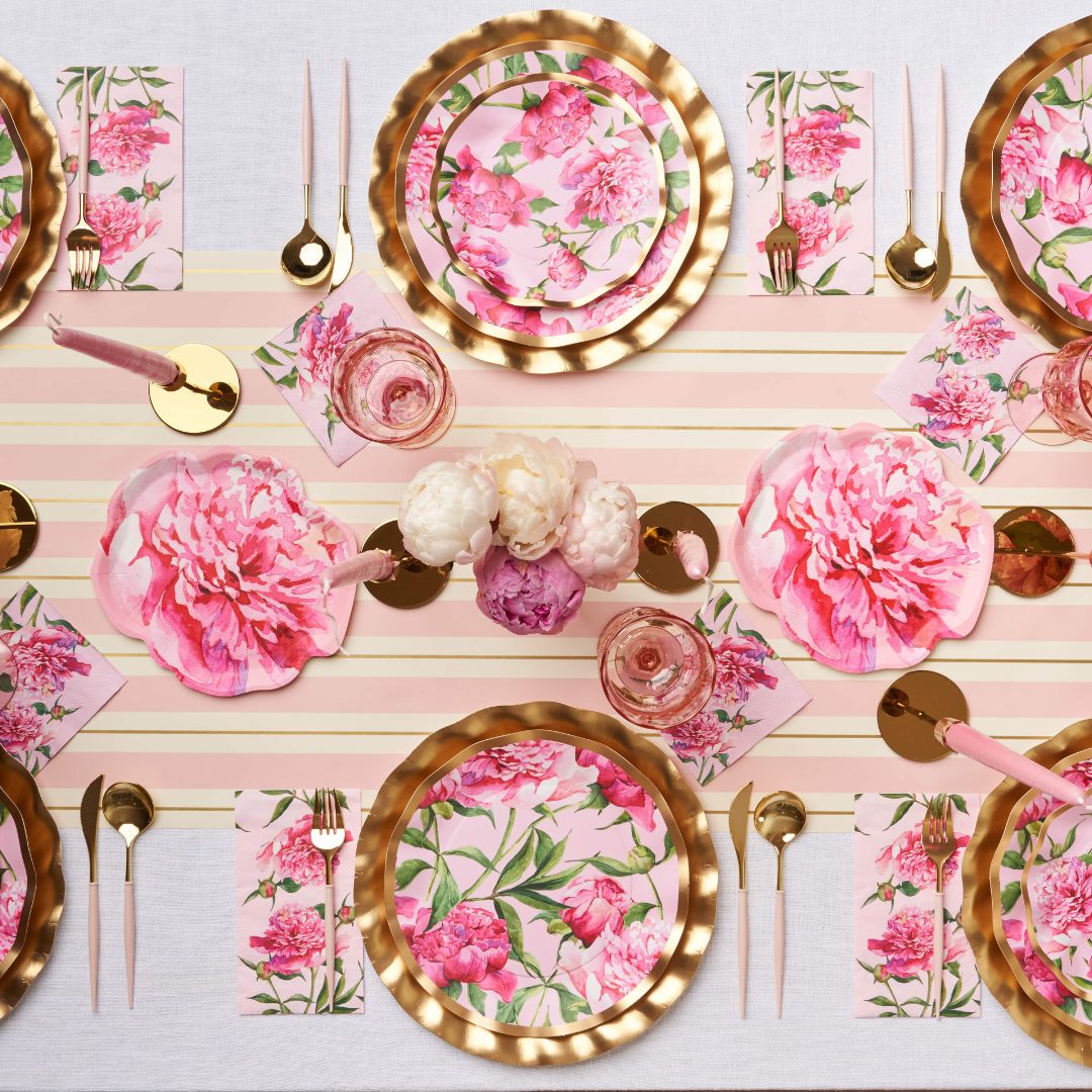 Sophistiplate Die-Cut Salad & Dessert Plates – 8pk – Pink Peonies