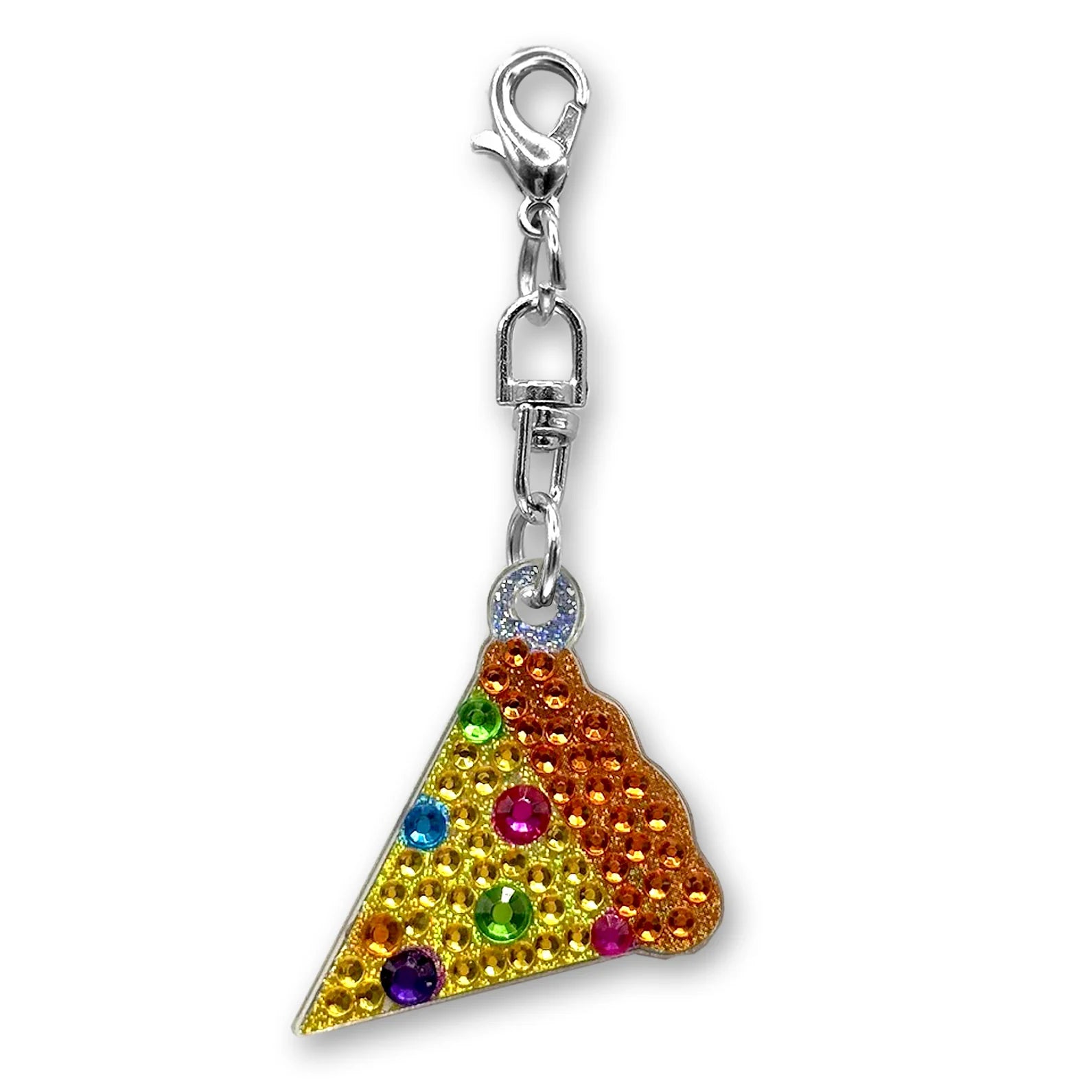 StickerBeans Clip on Sparkling Rhinestone Charms – Rainbow Pizza