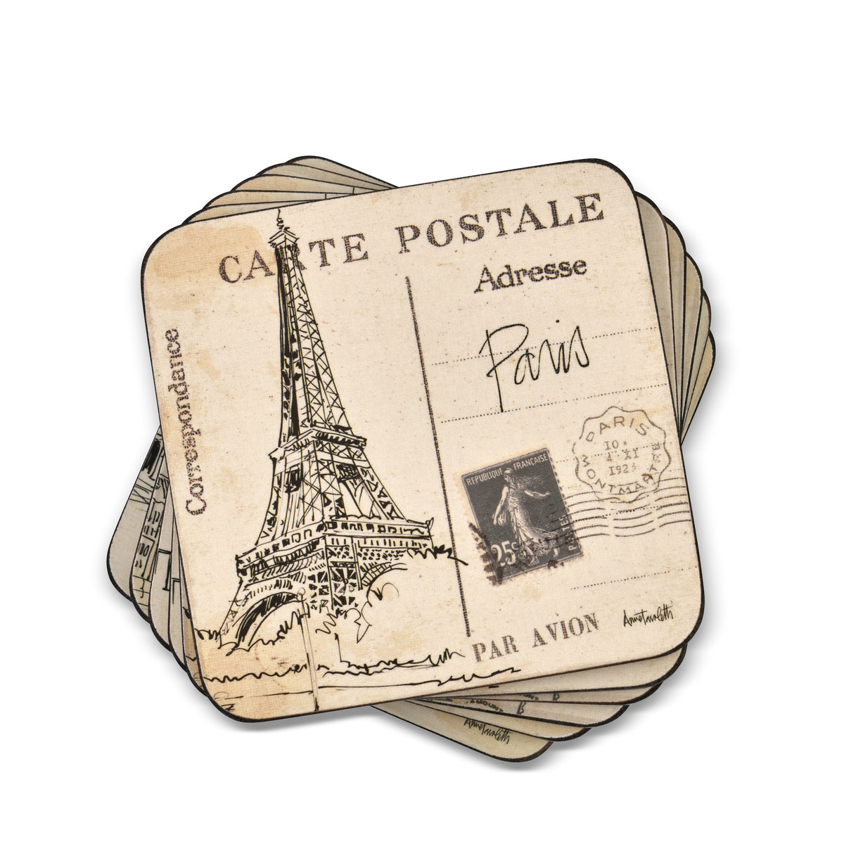 Postcard Sketches Coasters – Set of 6