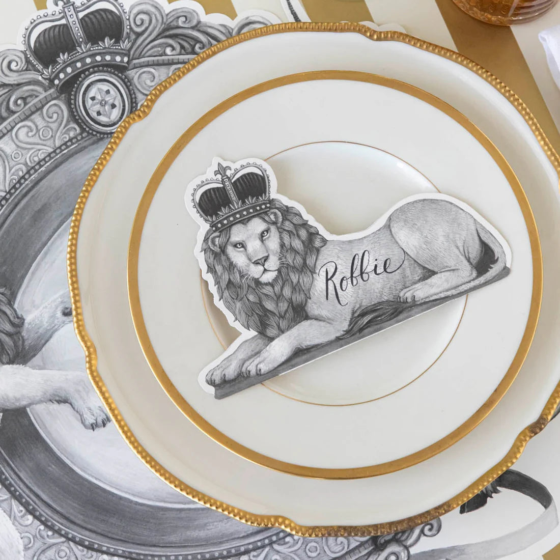 Hester & Cook Place Cards – Regal Lion - Set of 12