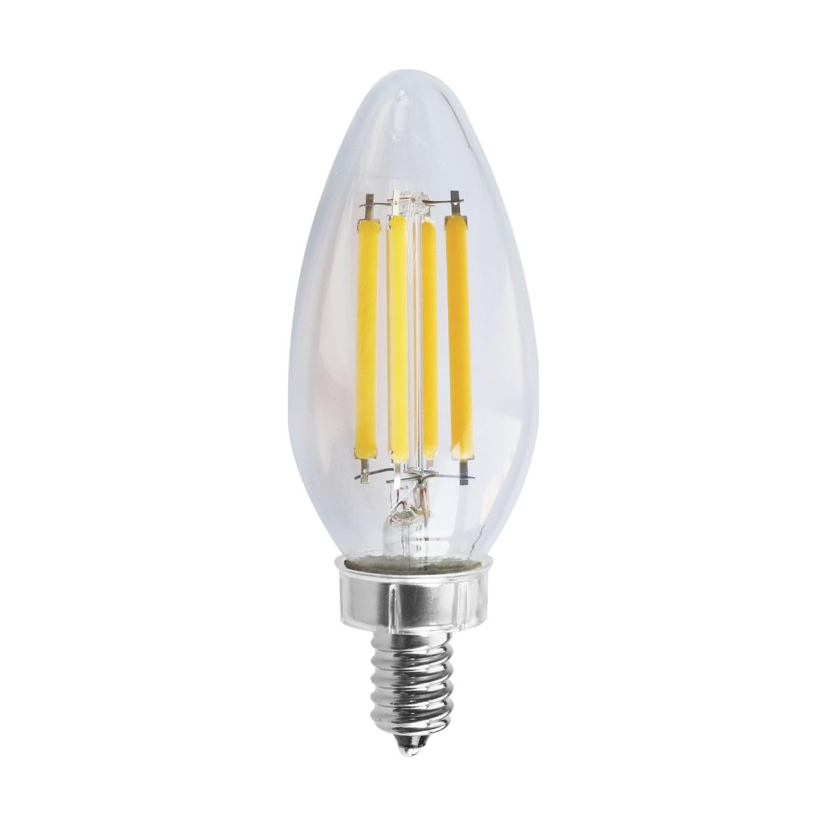 Satco LED 75W Equivalent Torpedo Bulb – 8W – E12 Candelabra Base – Clear – 2700K