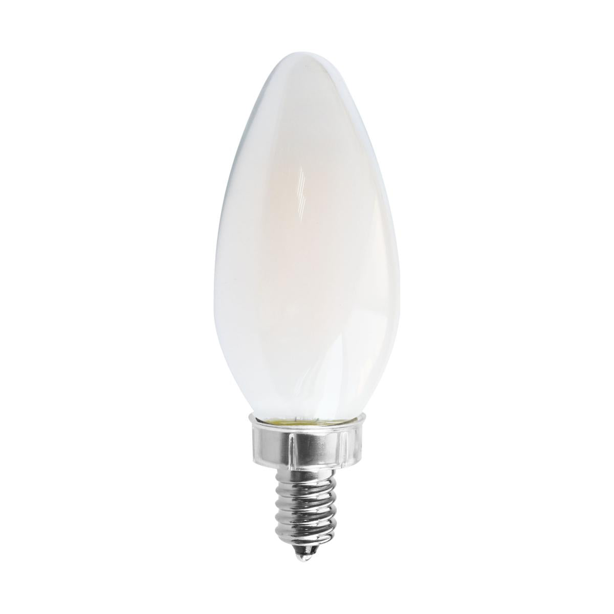 Satco LED 75W Equivalent Torpedo Bulb – 8W – E12 Candelabra Base – Frosted – Warm White – 2700K