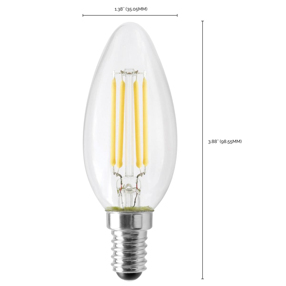 Satco LED European 40W Equivalent Torpedo Bulb – 4.5W – E14 Euro Base – Clear – 3000K