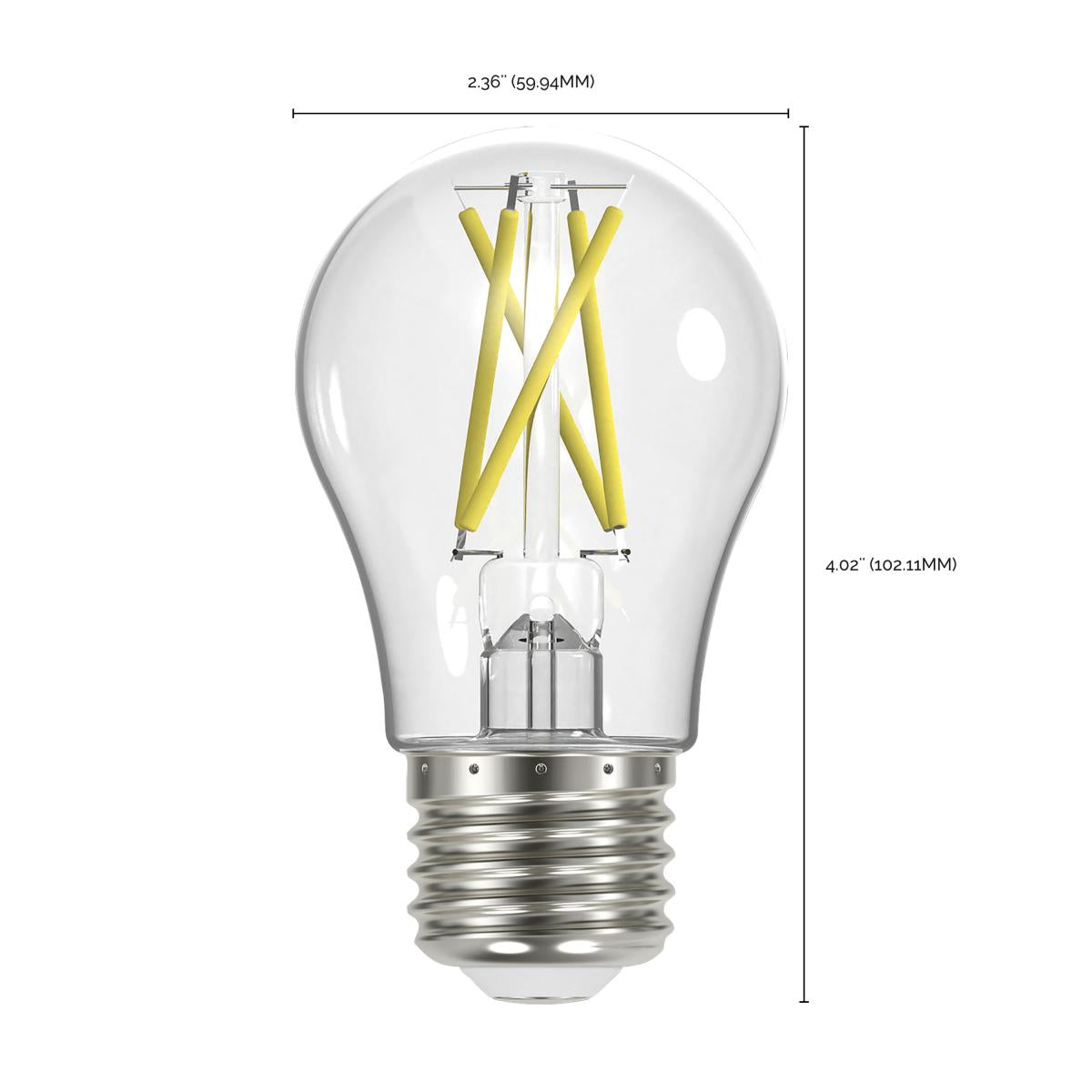 Bombilla LED de repuesto clásica A19 Satco – 8W – Equivalente a 60W – Base E26 – Transparente – 2700K