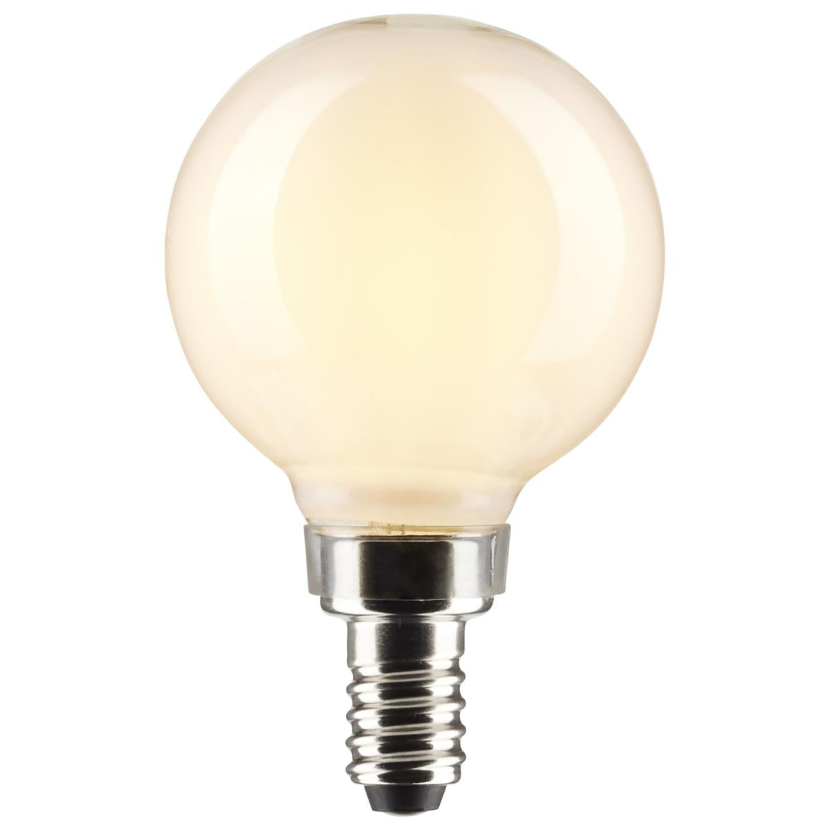 Satco LED G16.5 Globe Light Bulb – 5.5W – 60W Equivalent – E12 Base – Warm White – 2700K