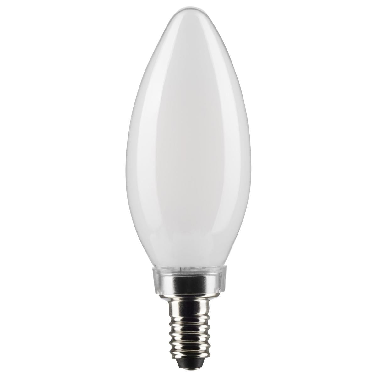 Satco LED 60W Equivalent Torpedo Bulb – 5.5W – E12 Candelabra Base – Frosted – Warm White – 2700K
