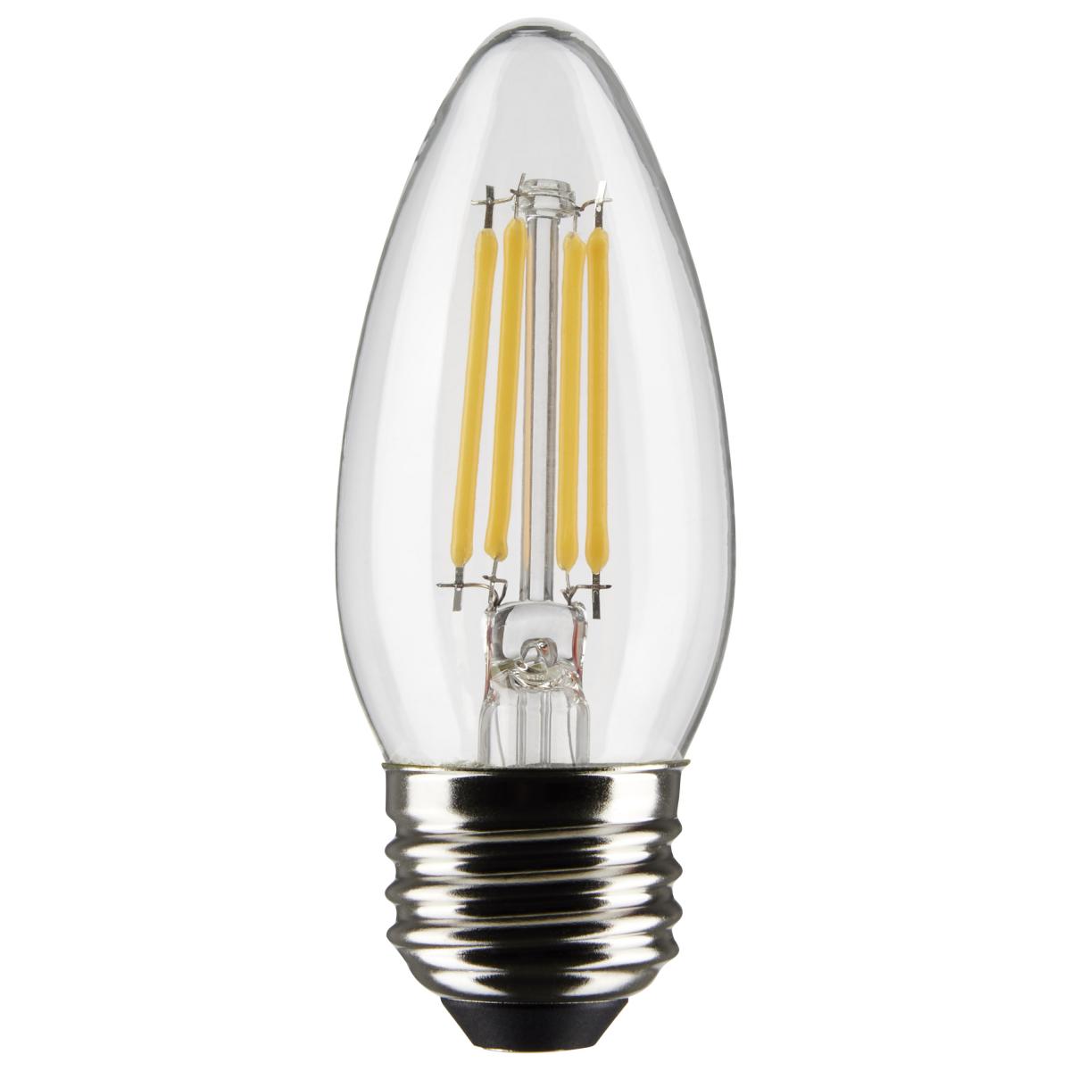 Satco LED Medium Base 40W Equivalent Torpedo Bulb – 4W – E26 Edison Base – Clear – 2700K