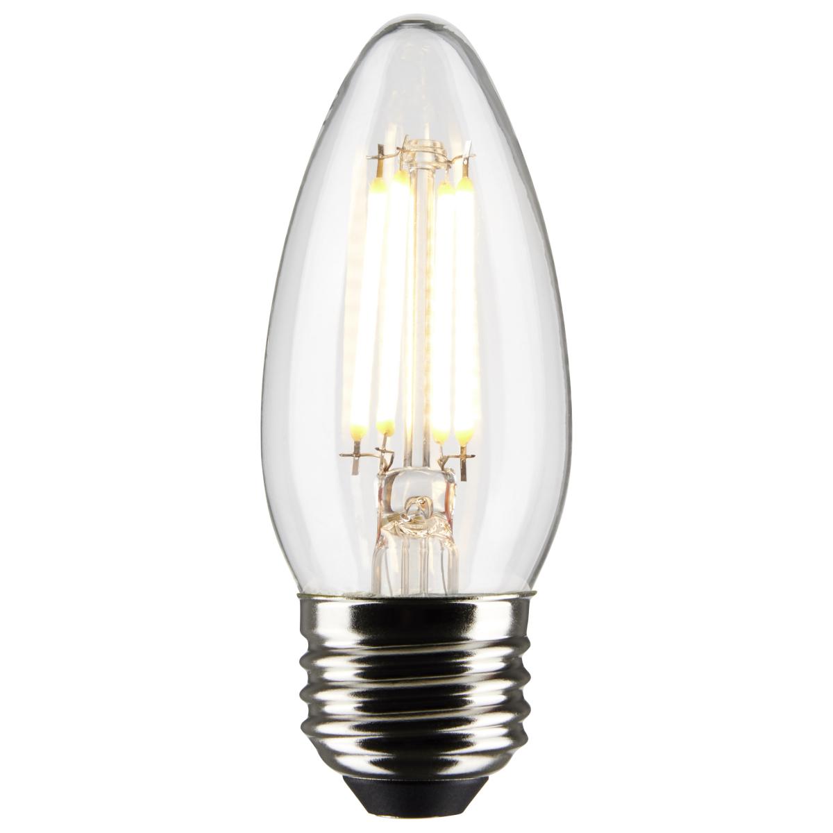 Satco LED Medium Base 60W Equivalent Torpedo Bulb – 5.5W – E26 Edison Base – Clear – 2700K