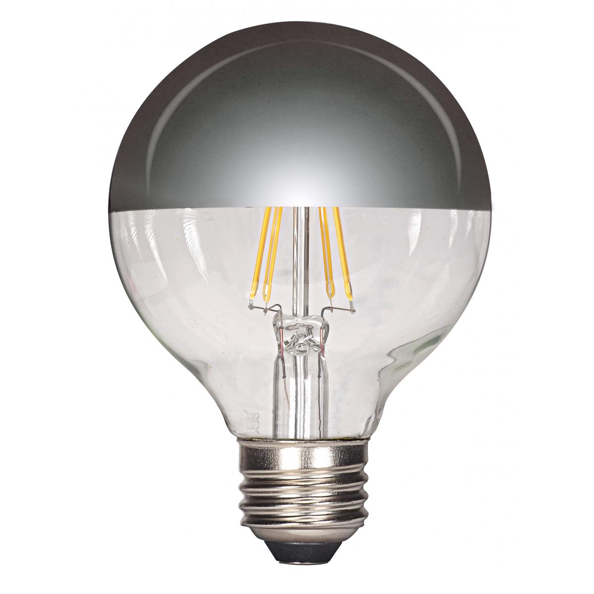 Satco LED G25 Silver Crown Globe Light Bulb – 4.5W – 40W Equivalent – E26 Base –  2700K