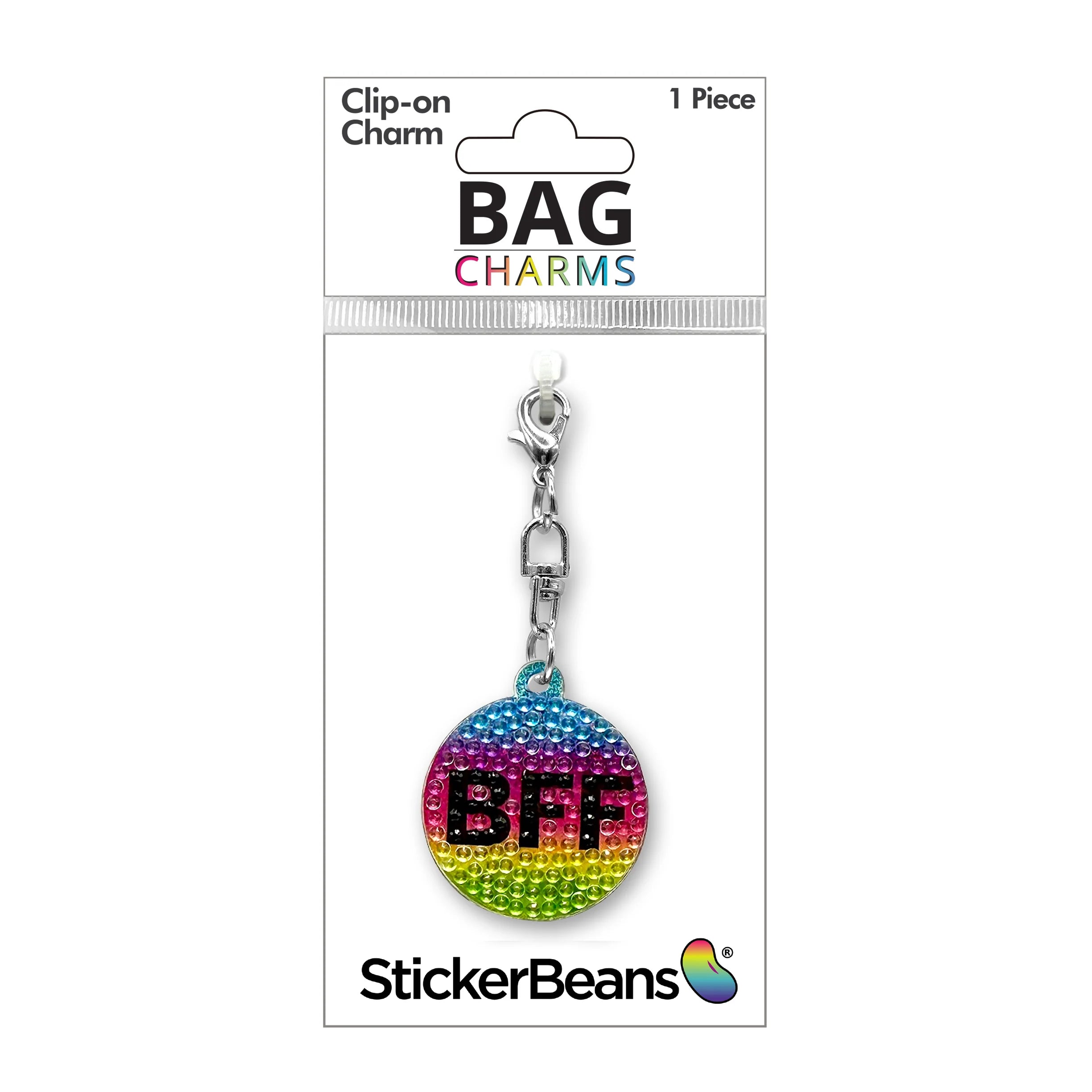 StickerBeans Clip on Sparkling Rhinestone Charms – BFF