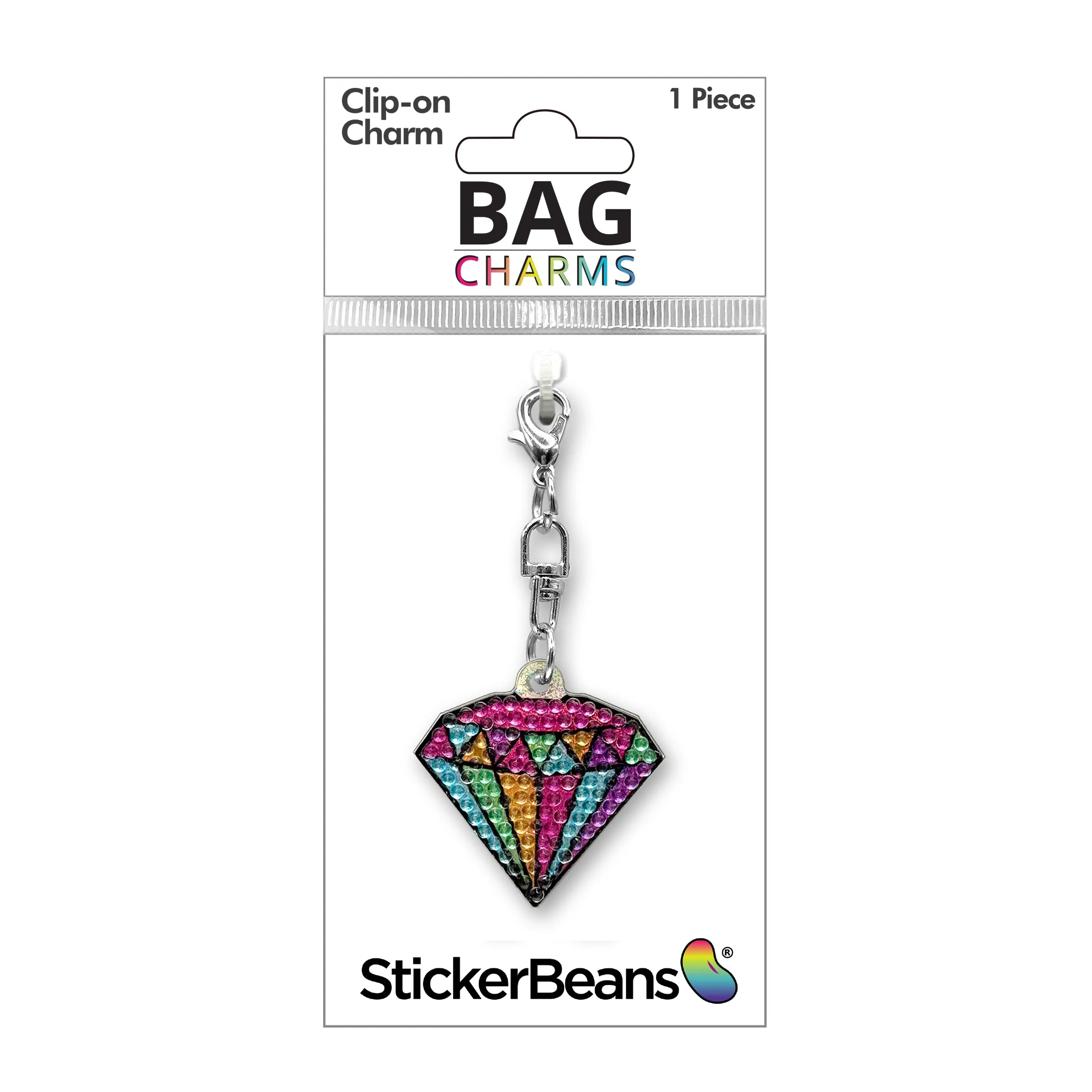 StickerBeans Clip on Sparkling Rhinestone Charms – Diamond