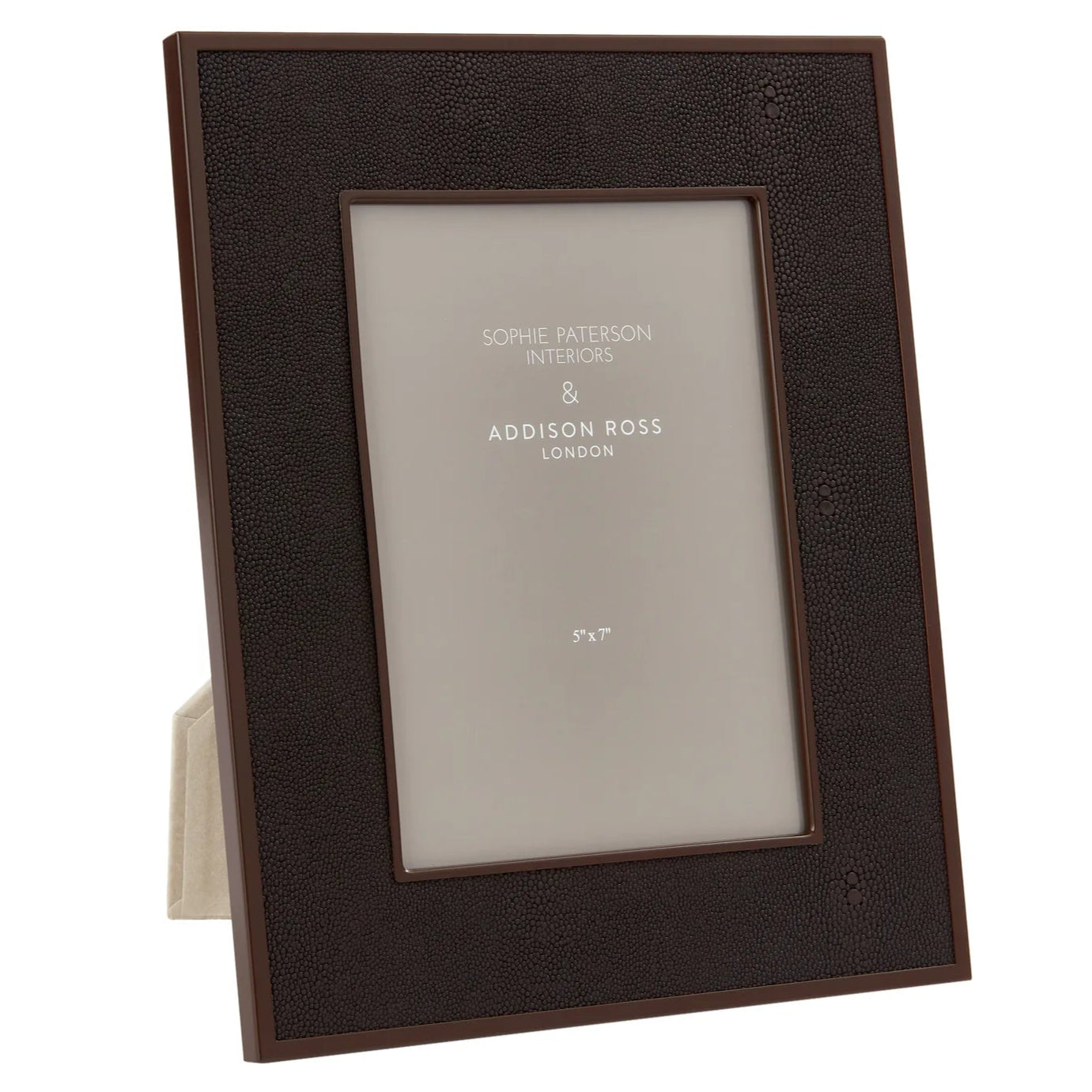 Addison Ross Anthracite Faux Shagreen & Bronze Photo Frame – Black – 5" x 7"