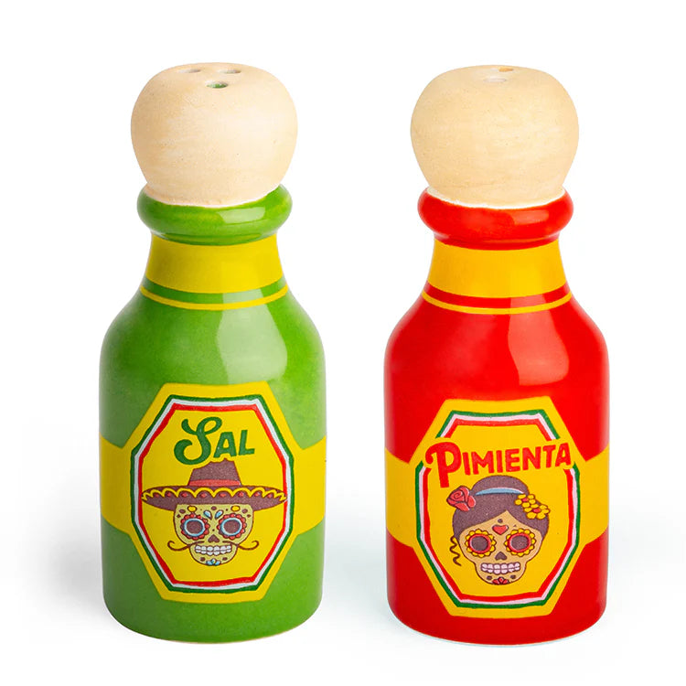 Kikkerland Hot Sauce Style Salt & Pepper Shaker Set