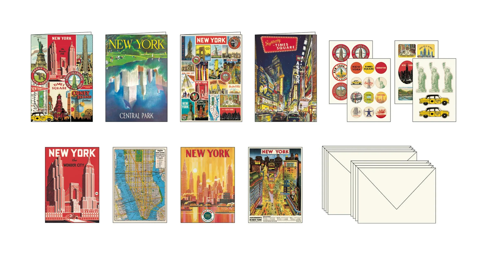 Cavallini & Co. New York Stationary Set – 8 Cards & Envelopes