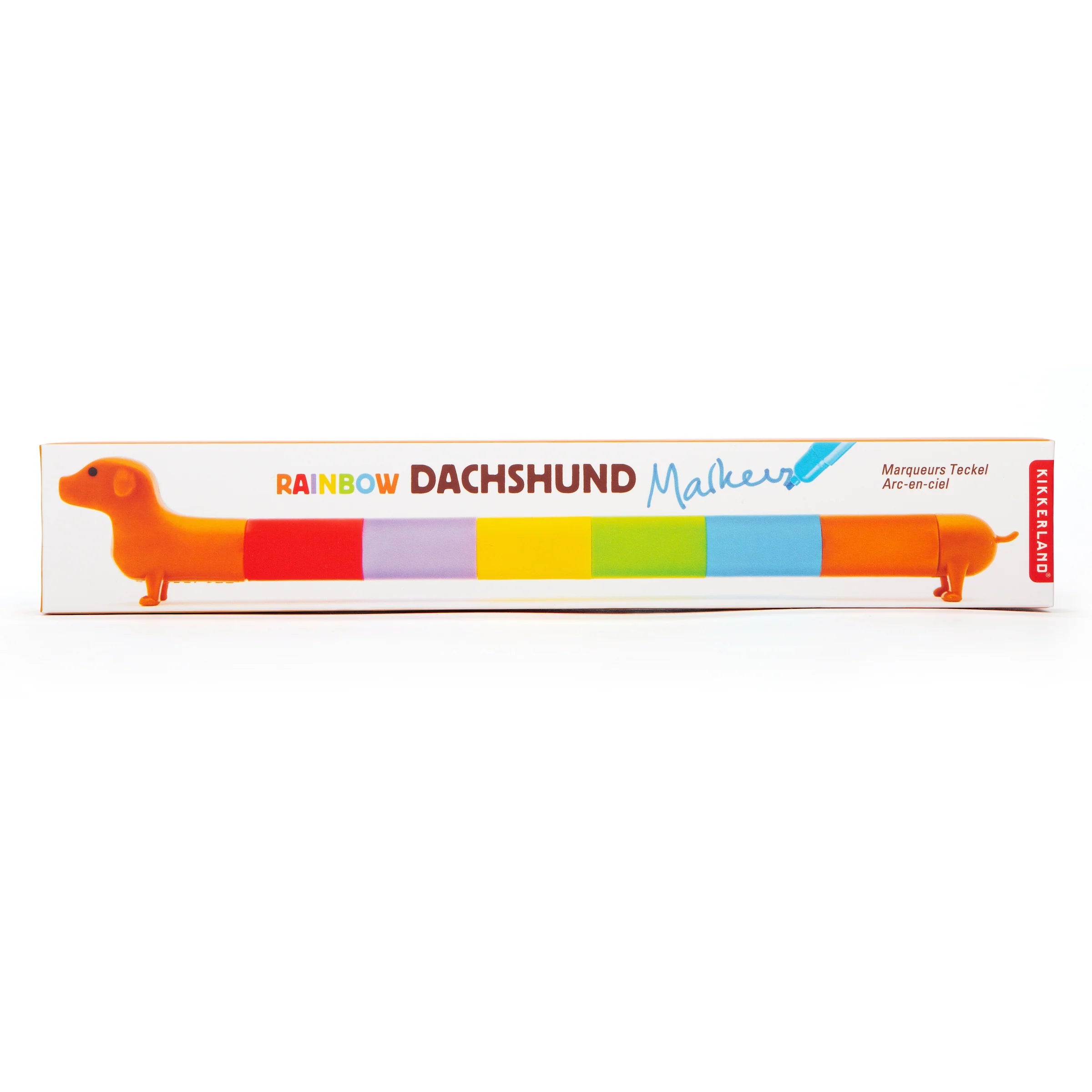Kikkerland Rainbow Dachshund Stackable Markers – 6 Colors