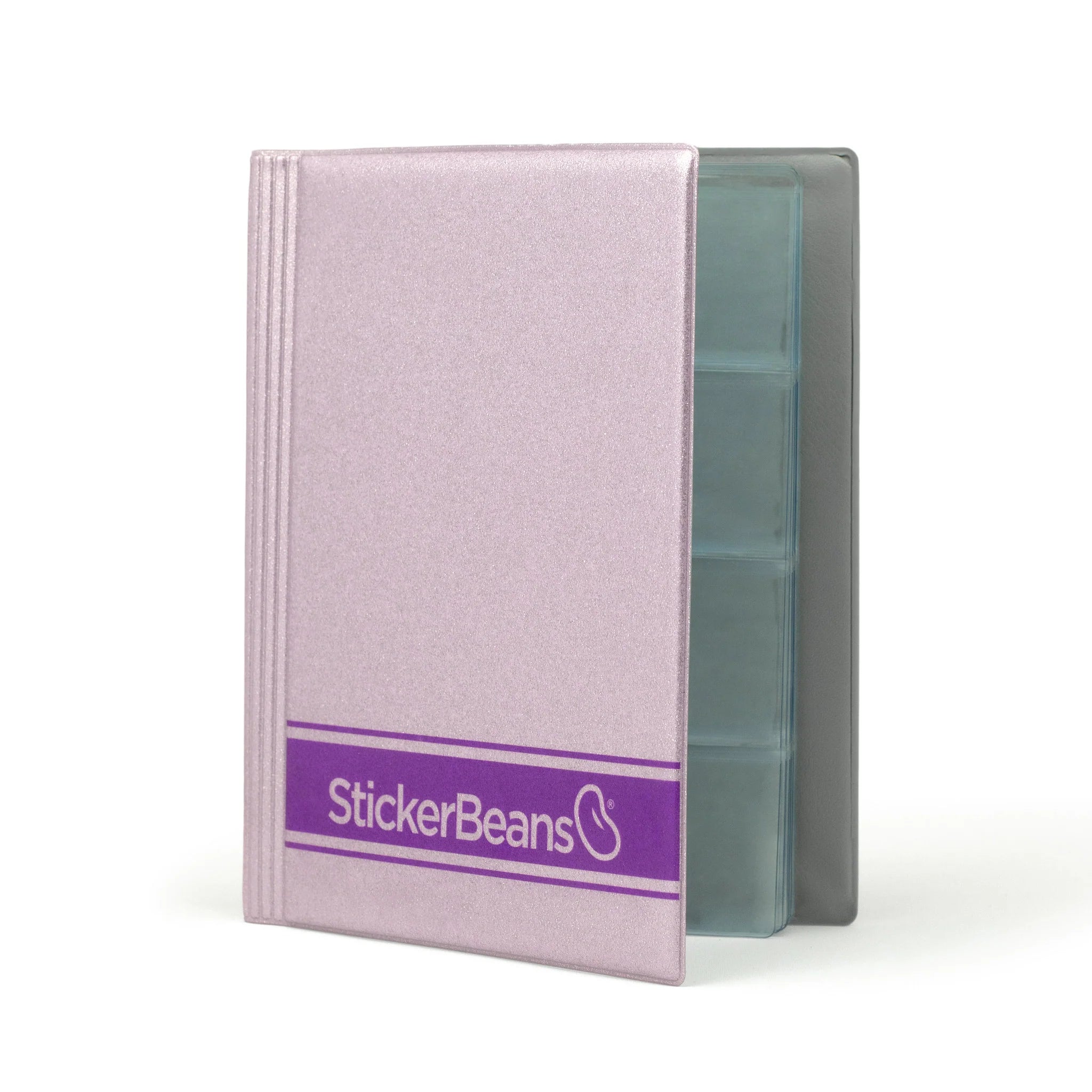 StickerBeans Collector's Book – Lavender Glitter – 12 Pages With 144 Slots