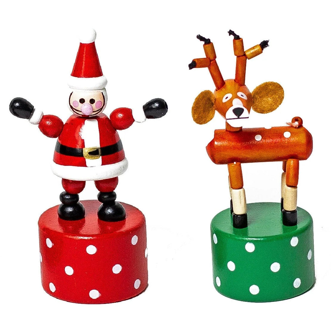 Christmas Push Puppets – Santa & Reindeer – Each Sold Separately